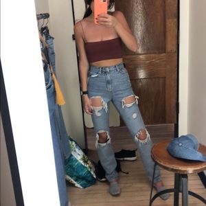 BDG super distressed high waisted jean w/ butt rip